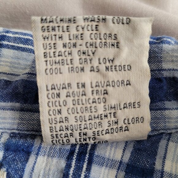 Denim Republic Denim Blue and White Plaid Sleeveless Cropped Zip Closure - Picture 5 of 7